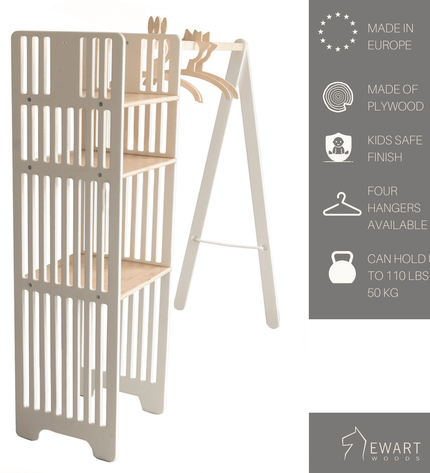 Kids Wooden Clothing Rack