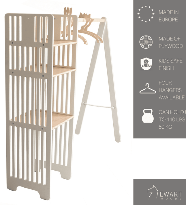 Kids Wooden Clothing Rack