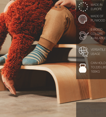 Adjustable Wooden Step Stools - Set of 2