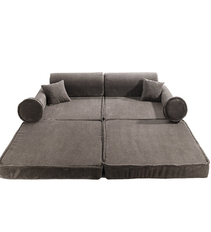 Large Modular Sofa for Kids - Premium Corduroy Brown