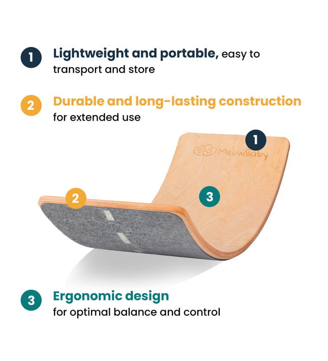 MeowBaby® Balance Board For Kids - 80x30 cm