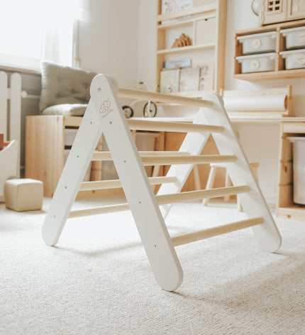 Ladder With a Slide-Climbing Wall - White