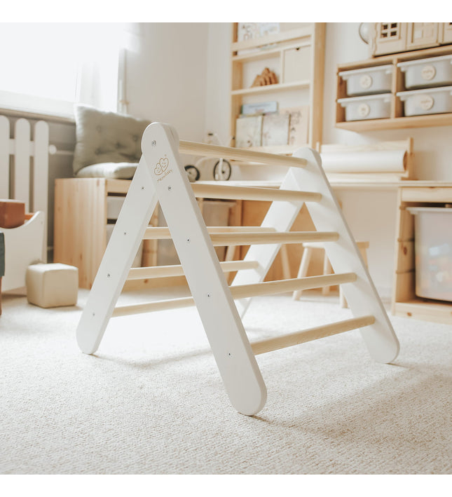 Ladder With a Slide-Climbing Wall - White