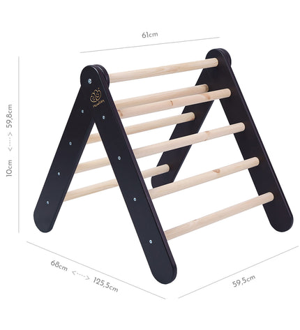 Ladder with a Slide-Climbing Wall - Black