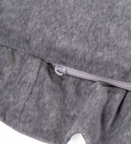 Round Play Mat With a Frill - Grey Velvet