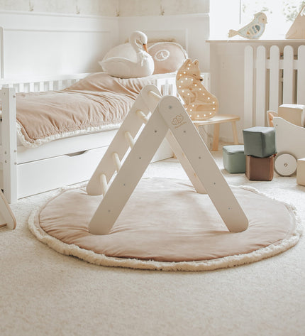 Ladder With a Slide-Climbing Wall - White