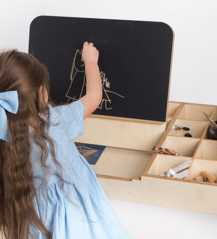 Adjustable Children Montessori Table and Chair Set Julle - Cannon Pink