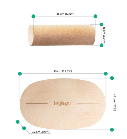 Round Balance Board With Exercise Roll - Centered Logo