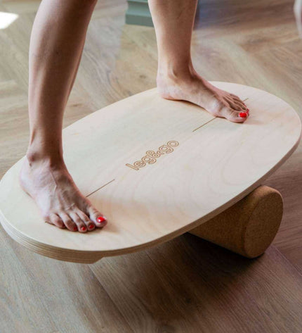 Round Balance Board With Exercise Roll - Centered Logo
