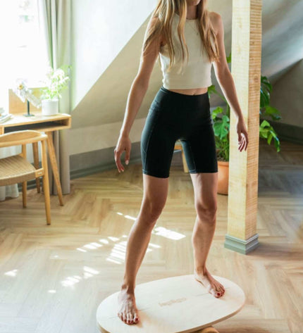 Round Balance Board With Exercise Roll - Centered Logo