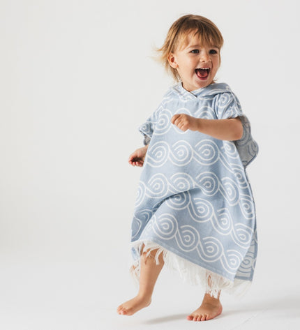 Bamboo Kids Bath Poncho - Light Blue