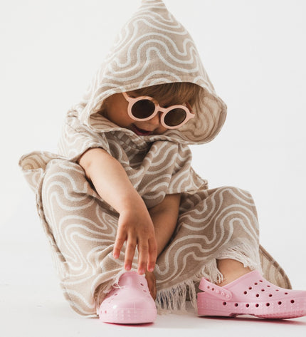 Bamboo Kids Bath Poncho - Sand