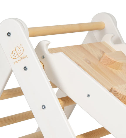 Ladder With a Slide-Climbing Wall - White
