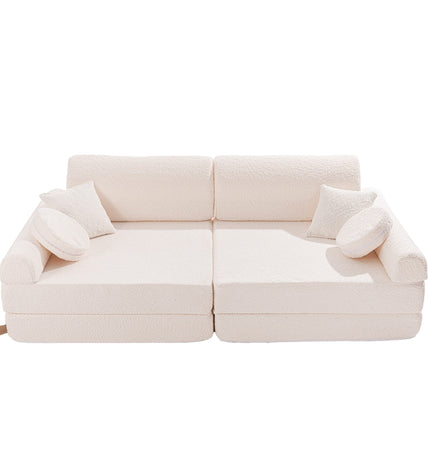 Large Modular Sofa for Kids - Premium Boucle, White
