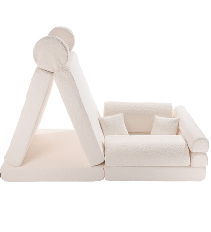Large Modular Sofa for Kids - Premium Boucle, White