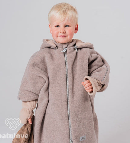 Car Poncho For Kids - Lamb Beige