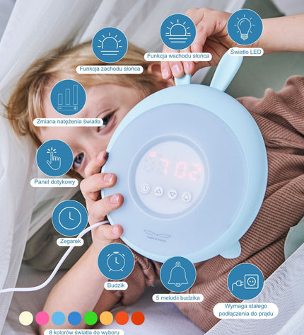 Rabbit Lamp with Alarm Clock – Blue