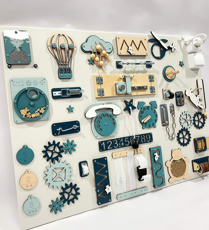 Extra large Montessori busy board with activities (60×80 cm)