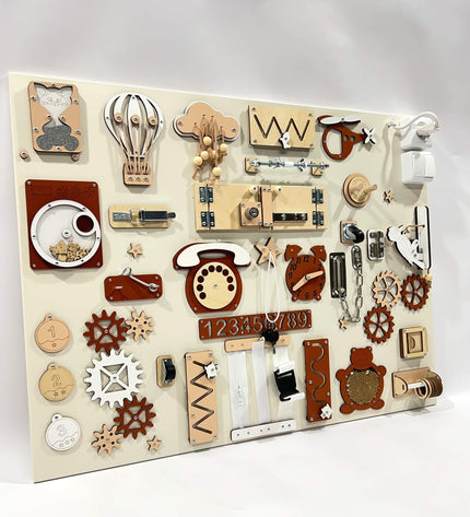 Extra large Montessori busy board with activities (60×80 cm)