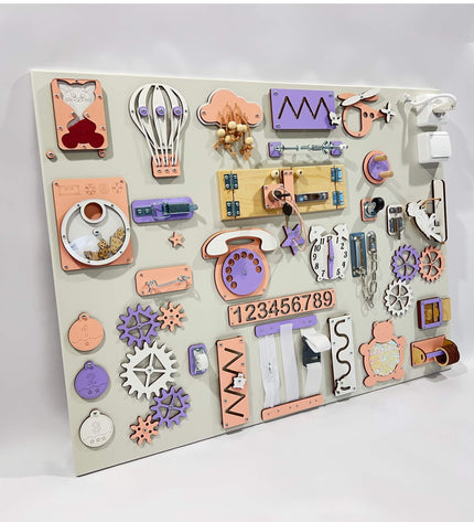 Extra large Montessori busy board with activities (60×80 cm)