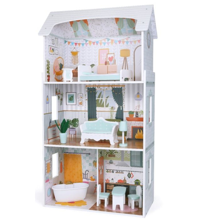 Wooden Dollhouse Luna with LED Lights