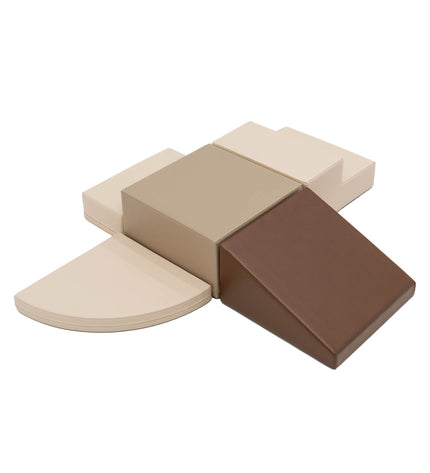 Soft Play 5 Foam Block Set - Chocolate Dune Corner Climber