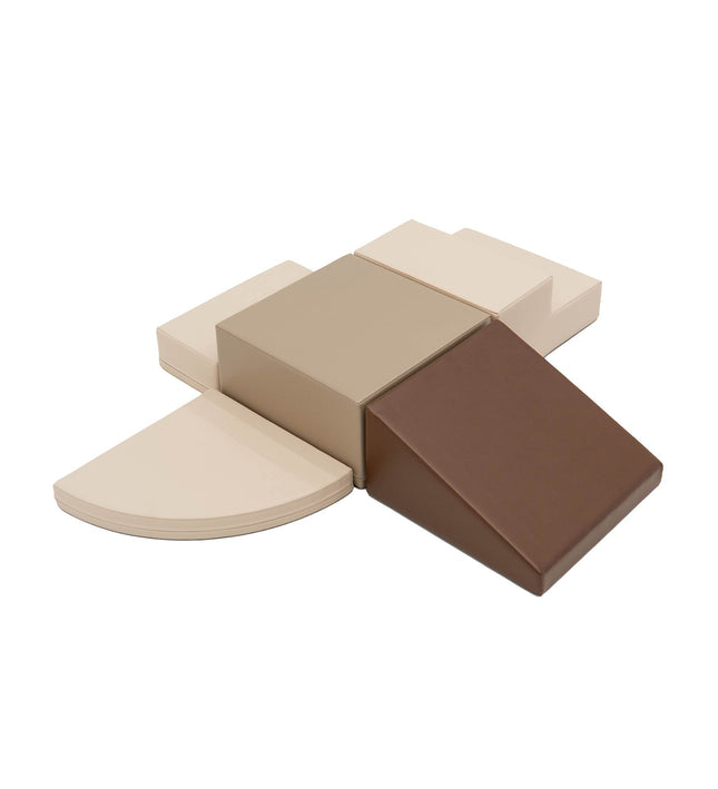 Soft Play 5 Foam Block Set - Chocolate Dune Corner Climber