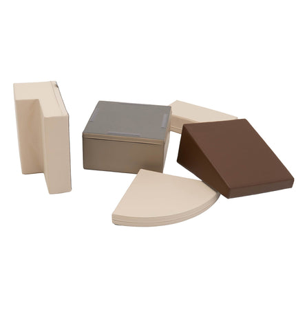 Soft Play 5 Foam Block Set - Chocolate Dune Corner Climber