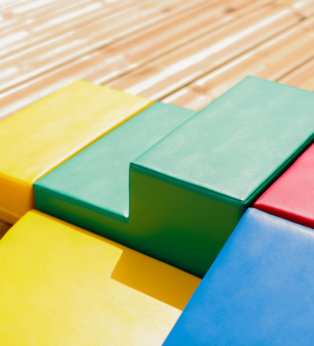 Soft Play 5 Foam Block Set - Multi Color Corner Climber