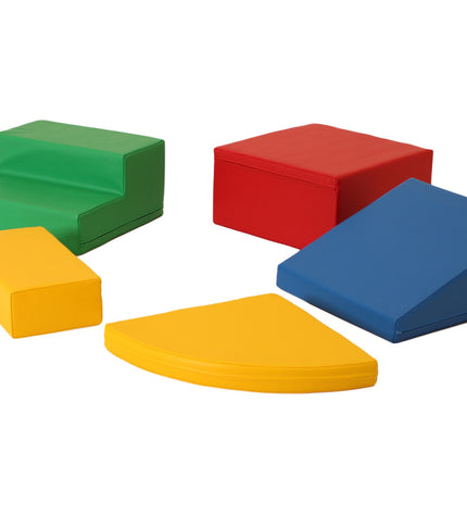 Soft Play 5 Foam Block Set - Multi Color Corner Climber