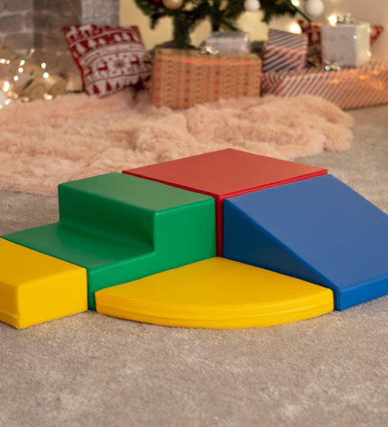 Soft Play 5 Foam Block Set - Multi Color Corner Climber
