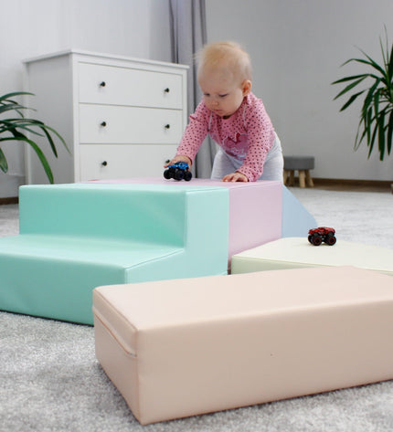 Soft Play 5 Foam Block Set - Light Pastel Corner Climber