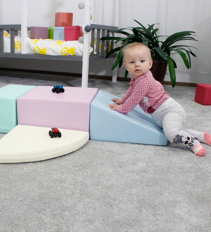 Soft Play 5 Foam Block Set - Light Pastel Corner Climber
