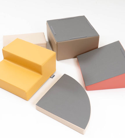Soft Play 5 Foam Block Set - Pastel Pink Corner Climber