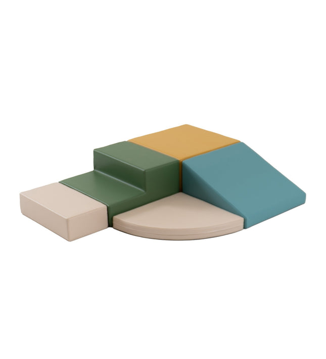 Soft Play 5 Foam Block Set - Pastel Turquoise Corner Climber