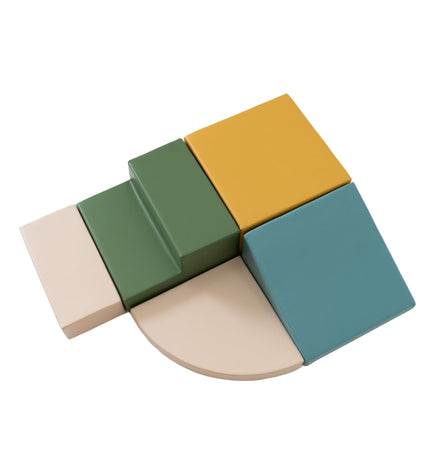 Soft Play 5 Foam Block Set - Pastel Turquoise Corner Climber