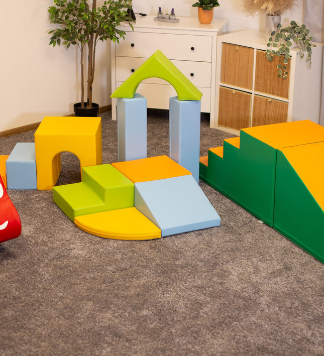 Soft Play 10 Foam Block Set - Light Multicolor Creativity