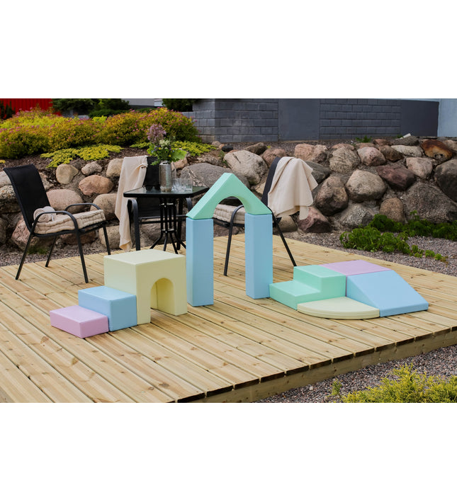 Soft Play 10 Foam Block Set - Light Pastel Creativity