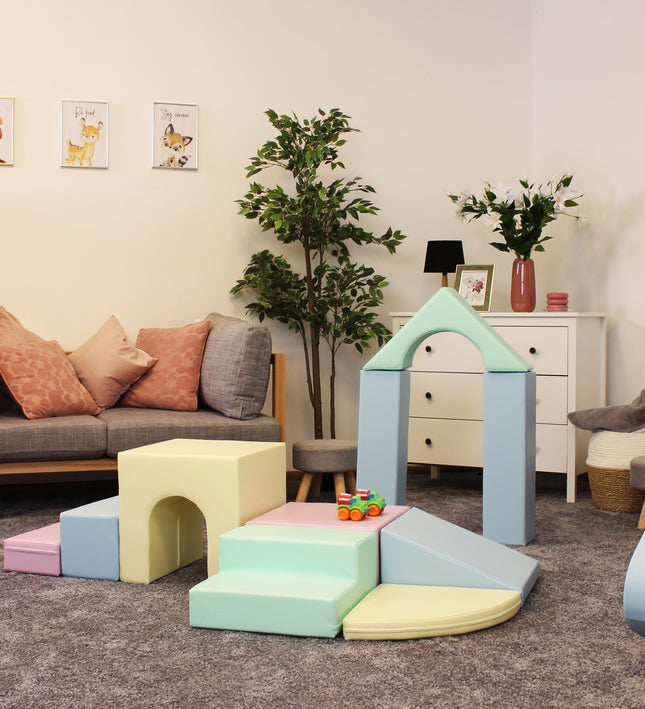 Soft Play 10 Foam Block Set - Light Pastel Creativity