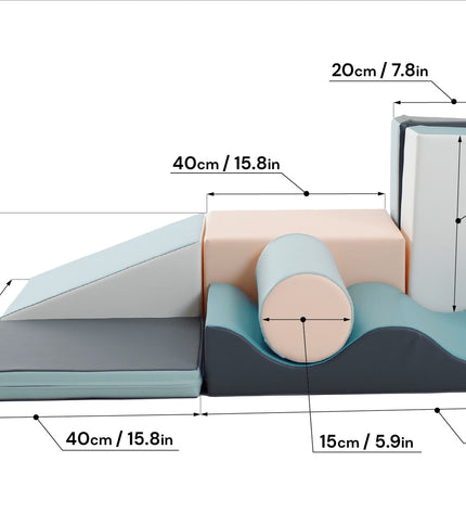 Soft Play 7 Foam Block Set - Light Pastel Discoverer