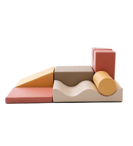 Soft Play 7 Foam Block Set - Pastel Pink Discoverer