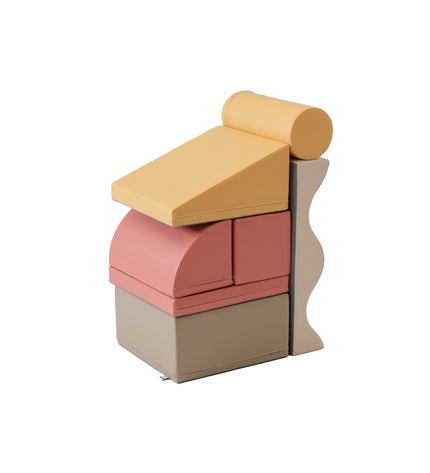 Soft Play 7 Foam Block Set - Pastel Pink Discoverer