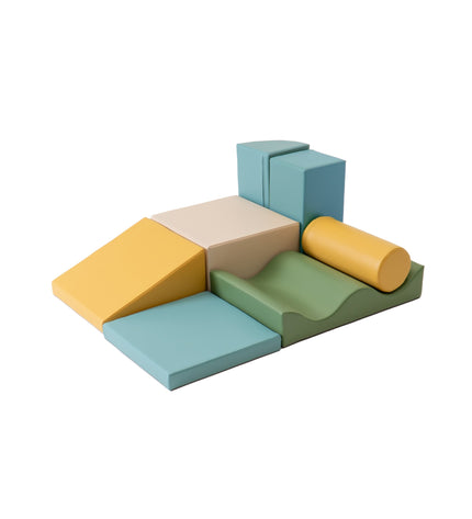 Soft Play 7 Foam Block Set - Pastel Turquoise Discoverer