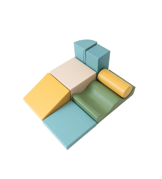 Soft Play 7 Foam Block Set - Pastel Turquoise Discoverer