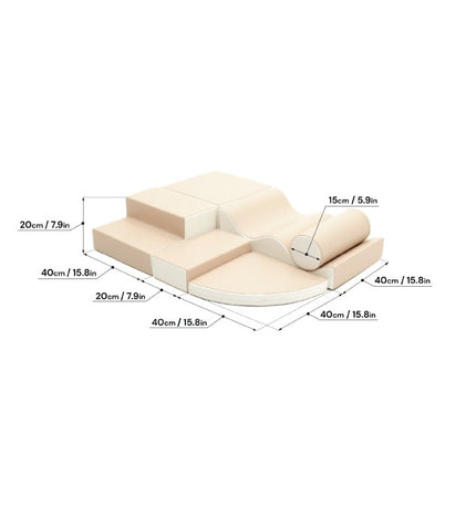 Soft Play 6 Foam Block Set - Beige Explorer