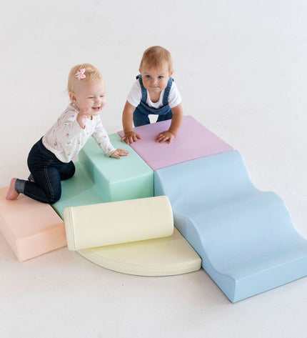 Soft Play 6 Foam Block Set - Light Pastel Explorer