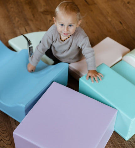 Soft Play 6 Foam Block Set - Light Pastel Explorer
