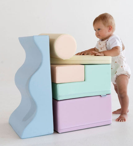 Soft Play 6 Foam Block Set - Light Pastel Explorer