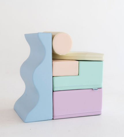 Soft Play 6 Foam Block Set - Light Pastel Explorer