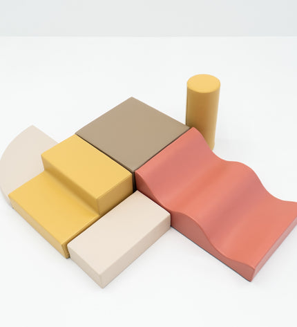 Soft Play 6 Foam Block Set - Pastel Pink Explorer